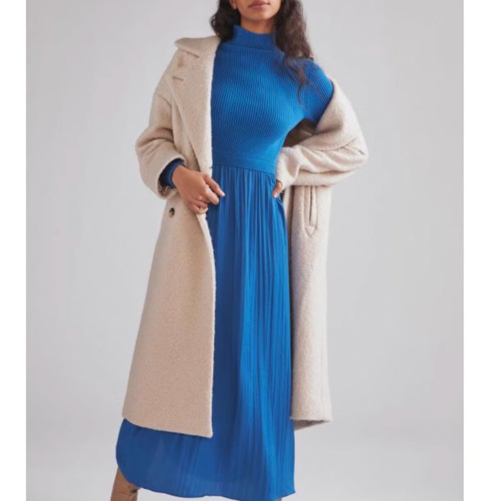 Anthropologie The Thea Twofer Sweater Dress Blue